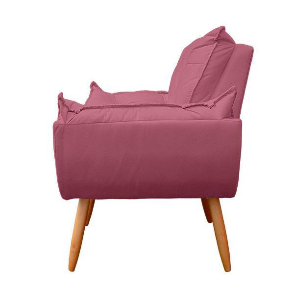 Imagem de Poltrona Opala para Sala e Quarto Suede Rose - LH Decor