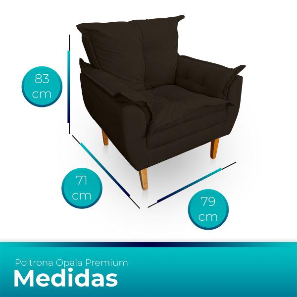 Imagem de Poltrona Opala Premium para Sala e Quarto Suede - LH Decor