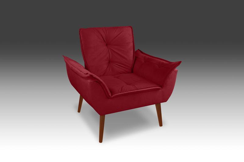 Imagem de Poltrona Opala Suede Vermelho-Pandora Decor 