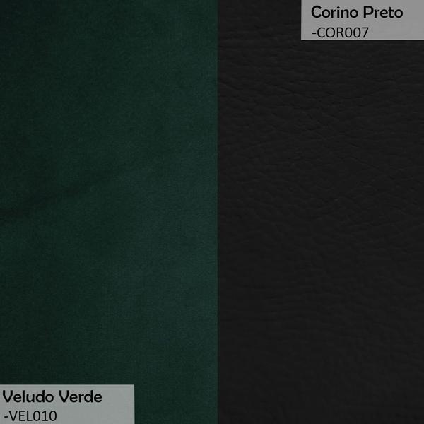 Imagem de Poltrona Orgânica Decorativa Lara Veludo Verde/PU Preto - Montanaris Decor