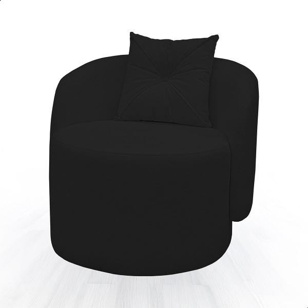 Imagem de Poltrona Orgânica para Sala Austin Bouclé Conforto e Elegância Preto - Jylcrom