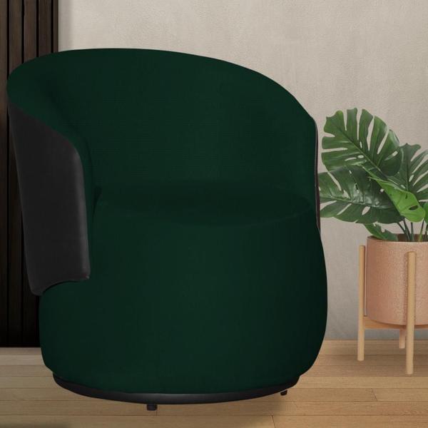 Imagem de Poltrona Organica Recepção Para Sala Aisha Corano Preto E Suede Verde - INCASA DECOR