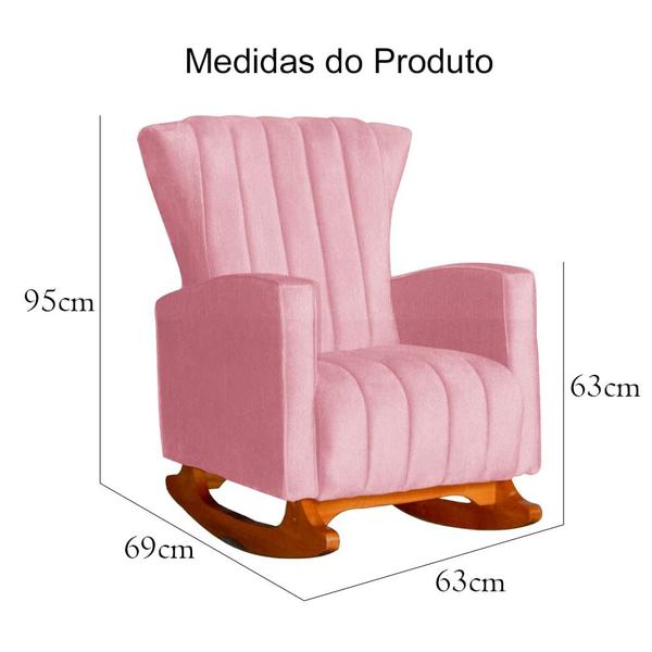 Imagem de Poltrona Para Amamentação Balanço Suede Rosa - Vallisa Decor