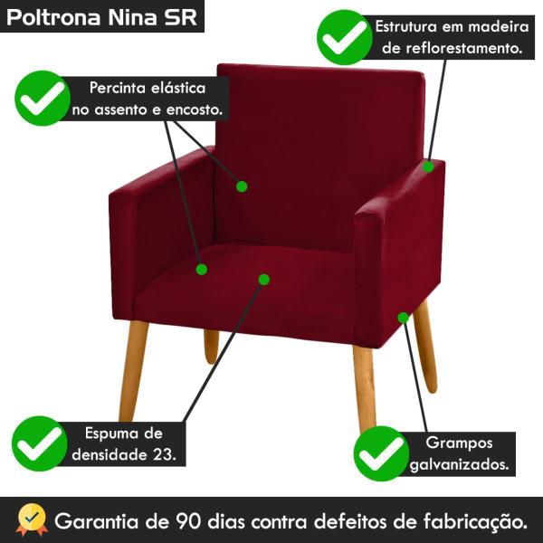 Imagem de Poltrona para Decoração Clínica Consultório Nina Suede Vinho Bordô - 2M Decor