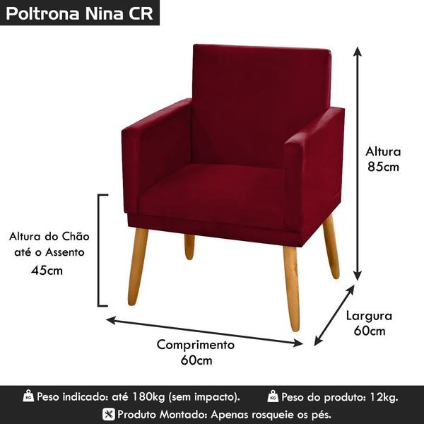 Imagem de Poltrona para Penteadeira Camarim Nina Suede Vinho Bordô Decorativa