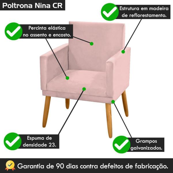 Imagem de Poltrona para Penteadeira Camarim Nina Veludo Rosa Rosê Decorativa - 2M Decor