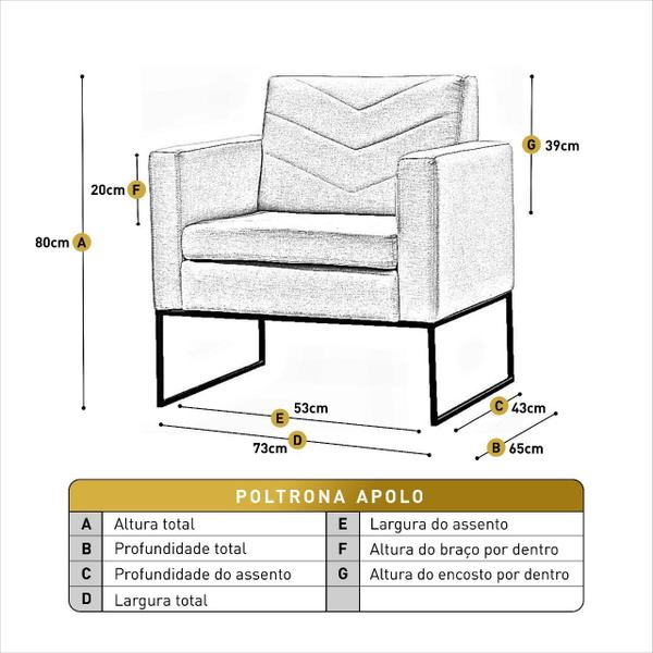 Imagem de Poltrona para Sala de Estar Base Apolo Luxo