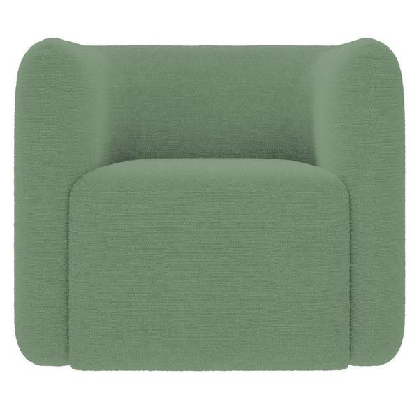 Imagem de Poltrona Para Sala De Estar Decorativa Quadrada Maggie K04 Bouclê Verde Mpozenato