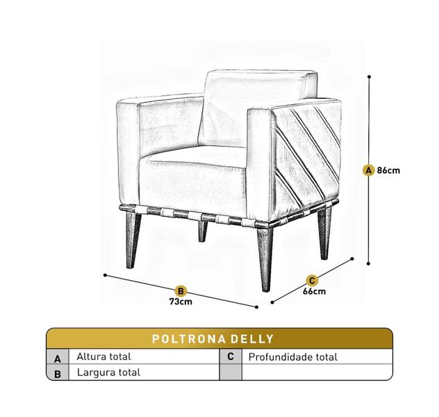 Imagem de Poltrona para Sala de Estar Madeira Maciça Delly