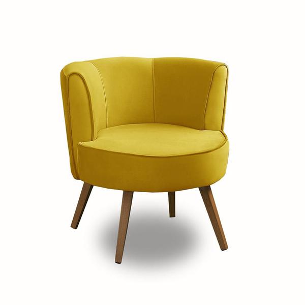 Imagem de Poltrona Para Sala Decorativa Isa Suede Amarelo Adonai Estofados