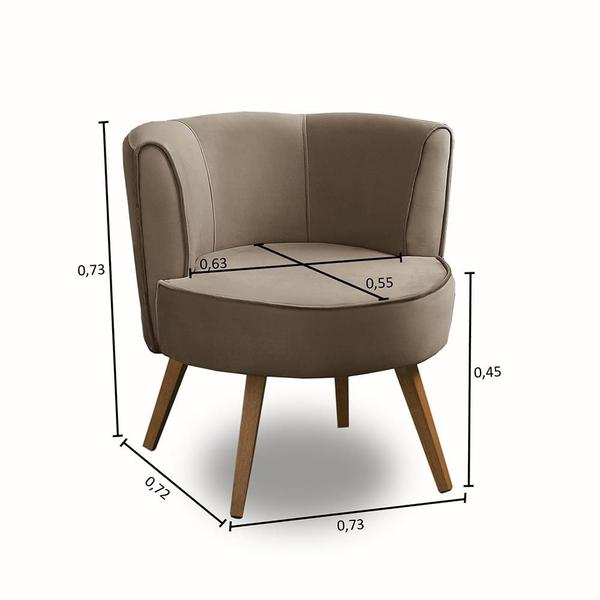 Imagem de Poltrona Para Sala Decorativa Isa Suede Cappuccino Adonai Estofados