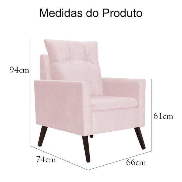 Imagem de Poltrona Para Sala Ligia Suede Cores - DS Estofados