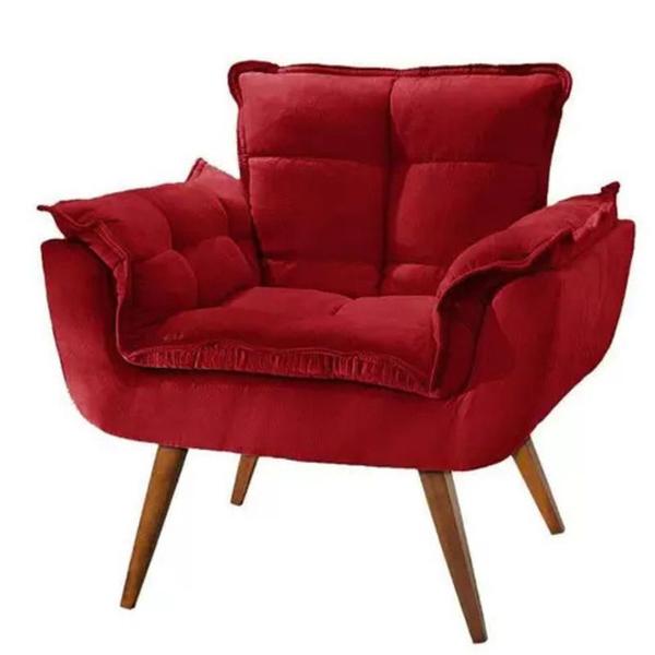 Imagem de Poltrona Para Sala Suede Vermelho