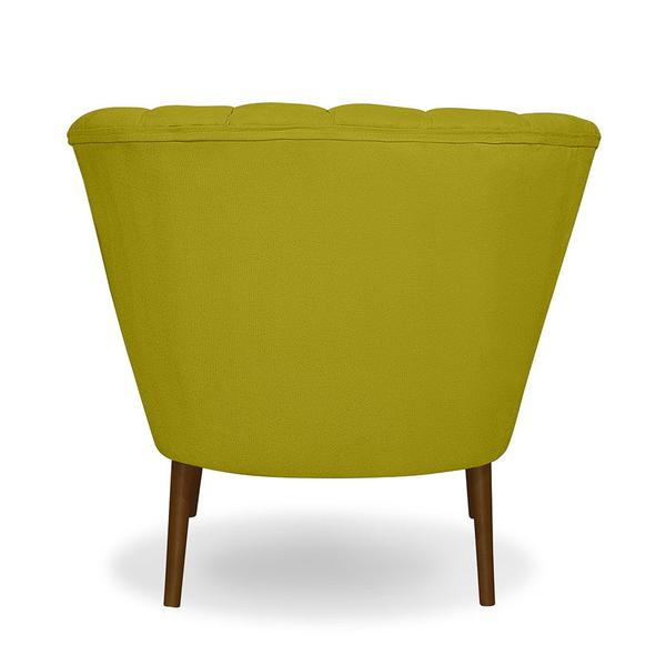 Imagem de Poltrona Pétala Flor Decorativa Suede Amarelo