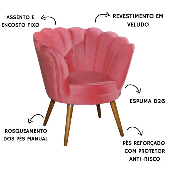 Imagem de Poltrona Pétala Girassol 100% MDF Pé Madeira D26 Resistente