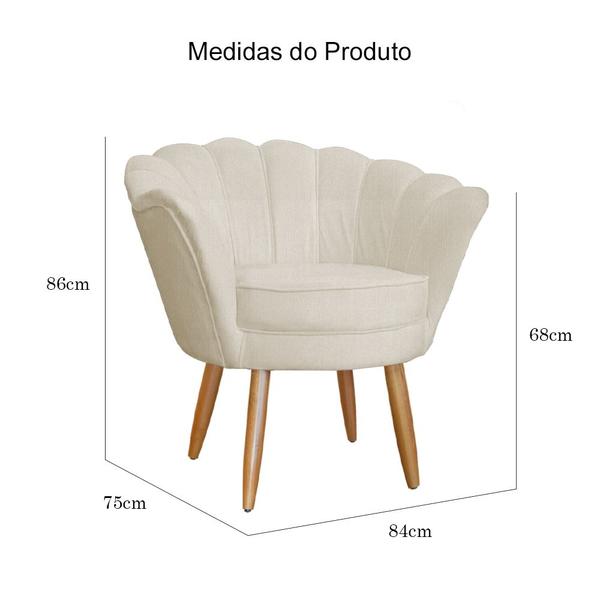 Imagem de Poltrona Pétala Pés Palitos Sala Recepção Suede - S.A Móveis