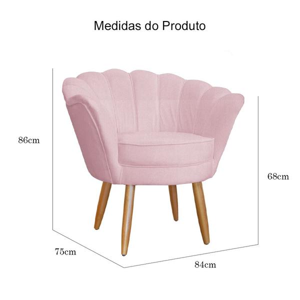 Imagem de Poltrona Pétala Pés Palitos Sala Recepção Suede - S.A Móveis