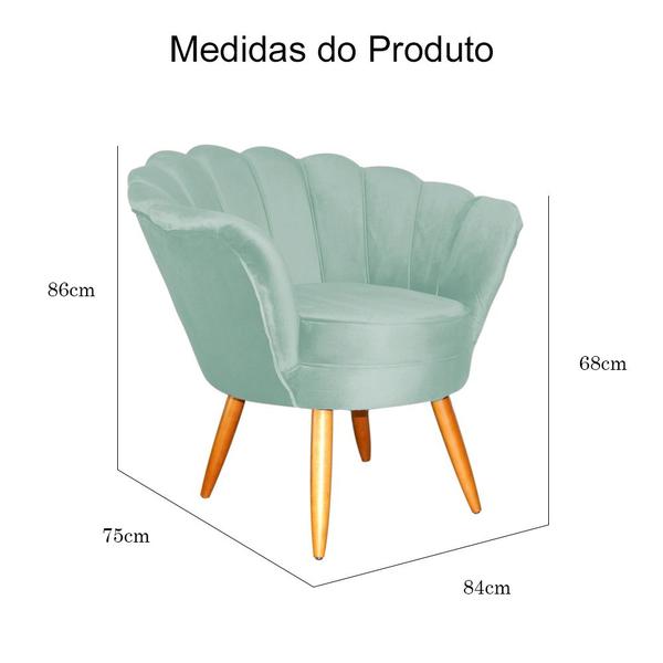 Imagem de Poltrona Pétala Veludo para Sala - Diversas cores - Ds Estofados