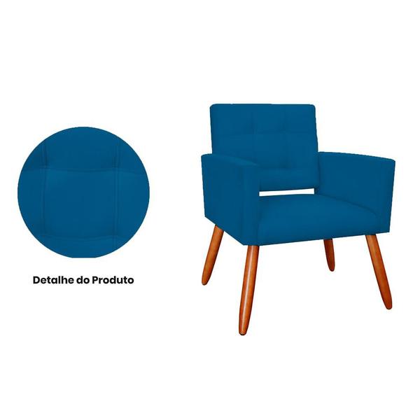 Imagem de Poltrona Recepção Camila Suede Azul Royal Pés Palito - Belliv Decor