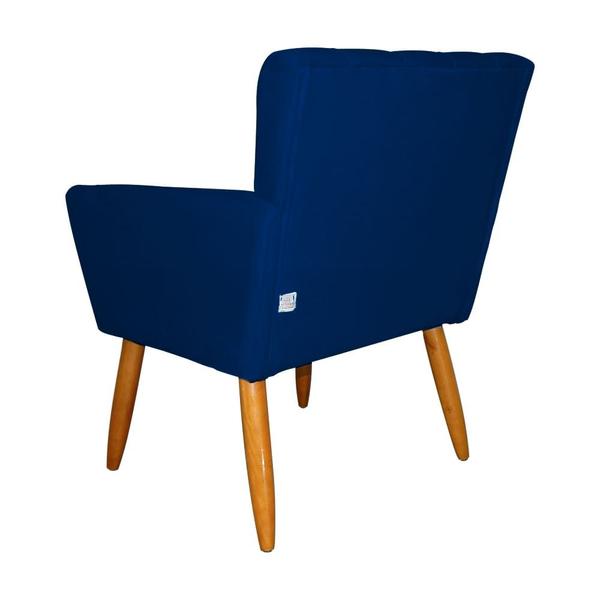 Imagem de Poltrona Recepção Cecília Suede Azul Marinho - Vallisa Decor