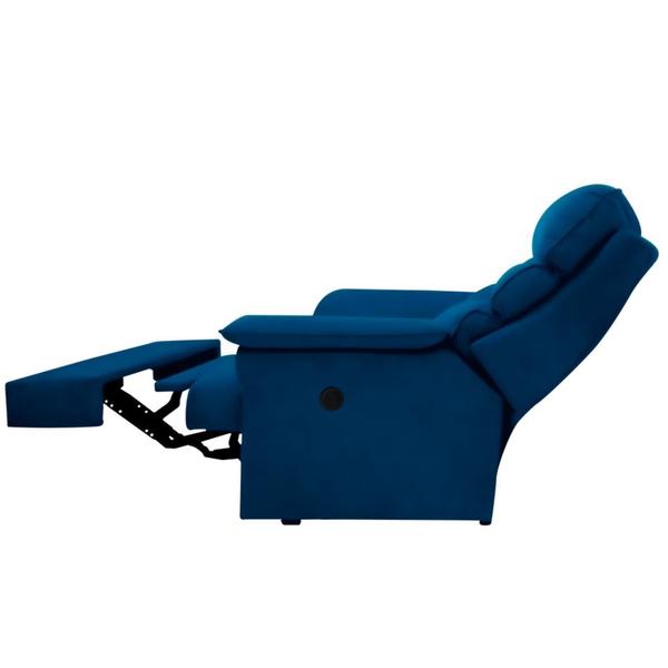 Imagem de Poltrona Reclinável do Papai Elétrica Confortavel Ótima qualidade Suede Azul Royal