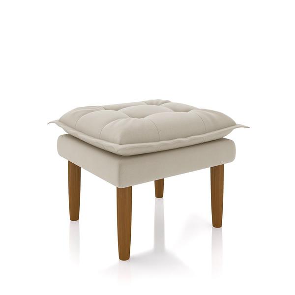 Imagem de Poltrona Relaxante Para Idosos Luna Com Puff Suede Bege Liso Tana Decor