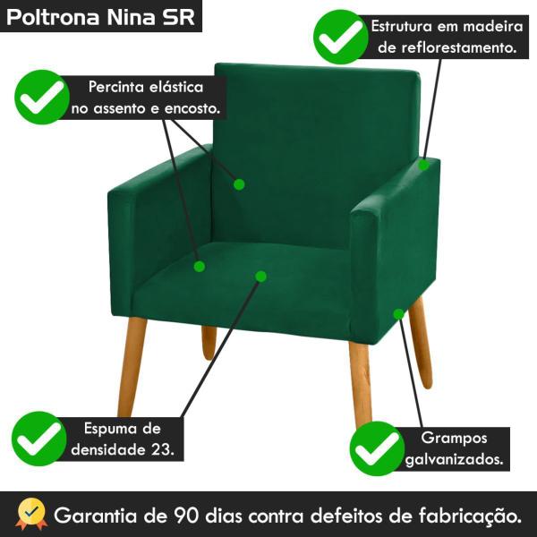 Imagem de Poltrona Retrô Nina para Salão de Beleza Suede Verde Militar - 2M Decor