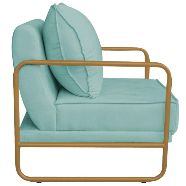 Poltrona Sevilha Base de Ferro Dourado Suede - Doce Sonho Móveis Imagem de Poltrona Sevilha Base de Ferro Dourado Suede - Doce Sonho Móveis