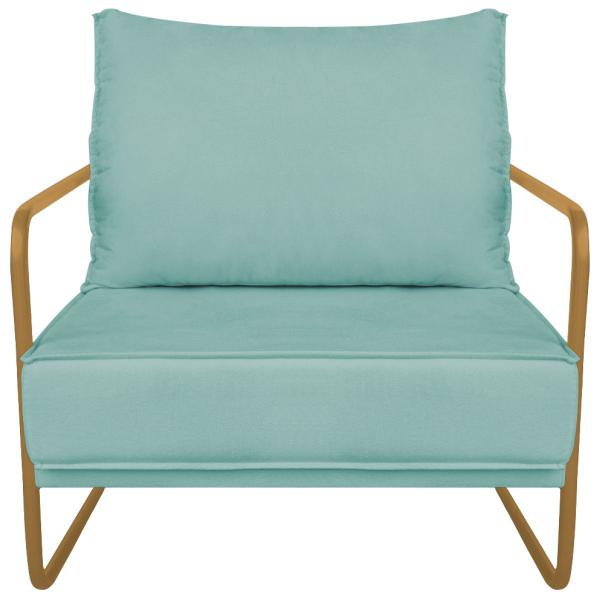 Poltrona Sevilha Base de Ferro Dourado Suede - Doce Sonho Móveis Imagem de Poltrona Sevilha Base de Ferro Dourado Suede - Doce Sonho Móveis