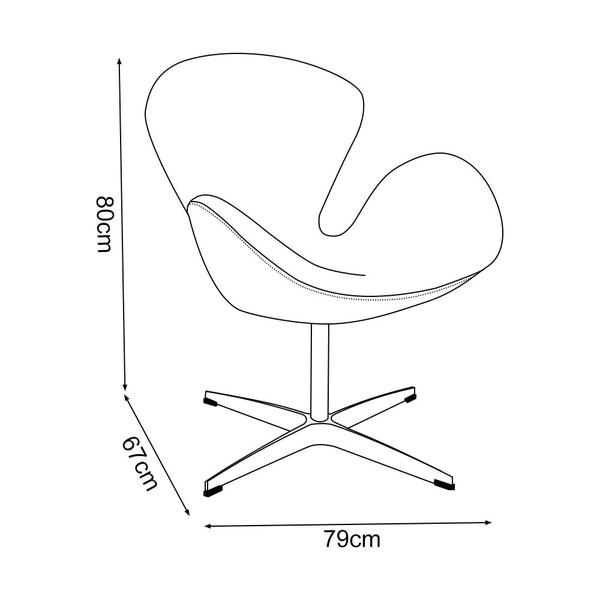 Imagem de Poltrona Swan Sintético Caramelo Base Alumínio Giratória