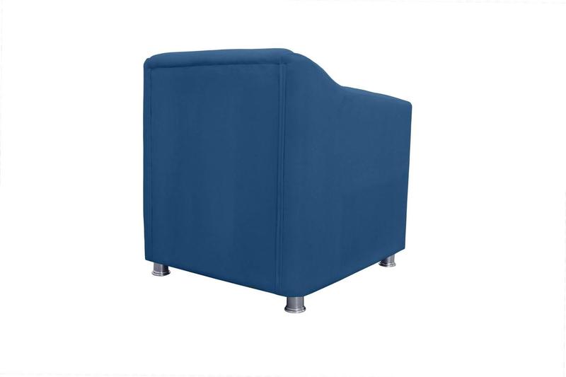 Imagem de Poltrona Tilla Recepção Suede Azul Marinho - Belliv Decor