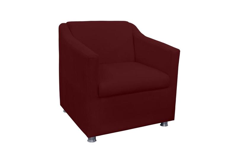 Imagem de Poltrona Tilla Recepção Suede Bordo - Belliv Decor