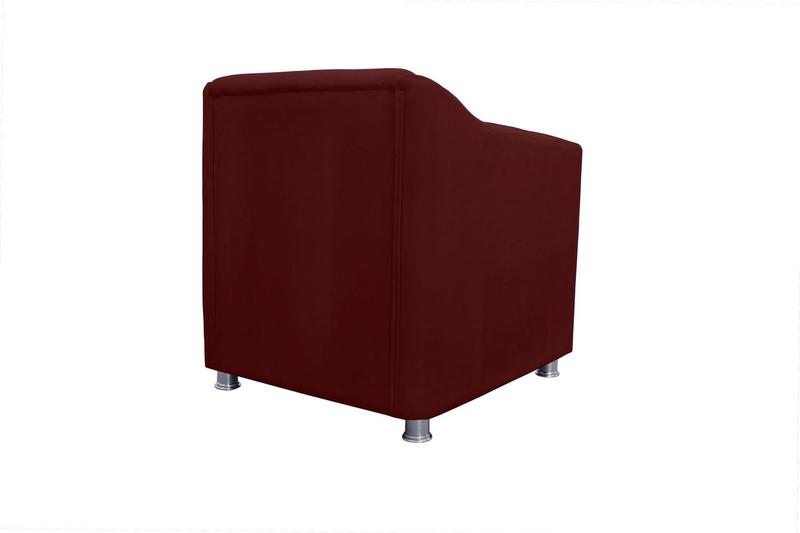 Imagem de Poltrona Tilla Recepção Suede Bordo - Vallisa Decor