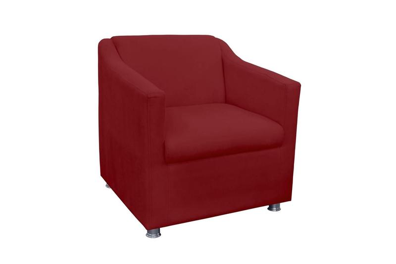 Imagem de Poltrona Tilla Recepção Suede Vermelho - Belliv Decor