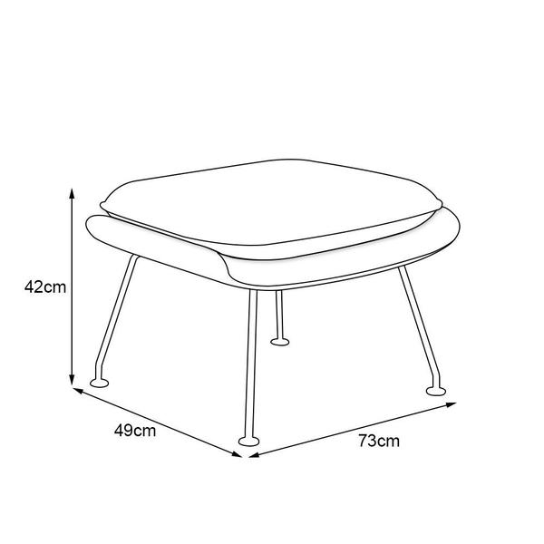 Imagem de Poltrona Womb Chair com Puff Base Preta Linho Verde