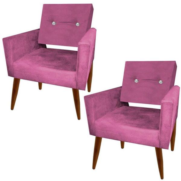 Imagem de Poltronas Vanessa Charme Kit Com Duas Rosa