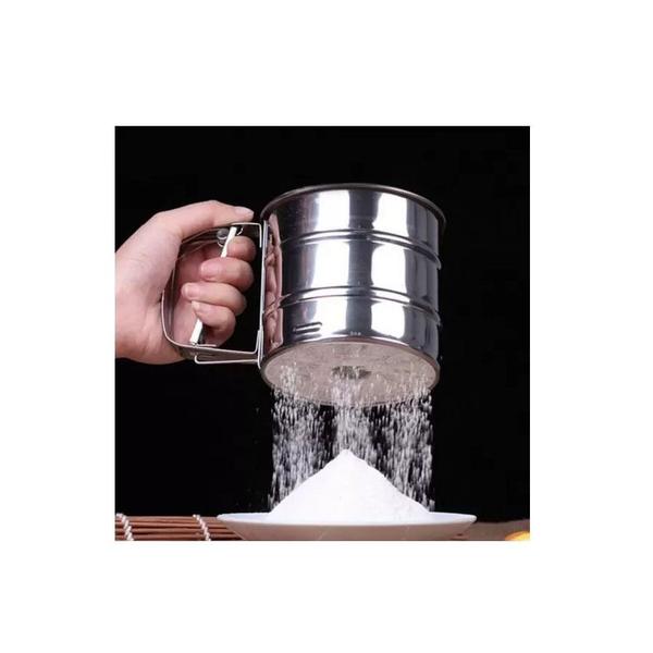 Imagem de Polvilhador de Tapioca Farinha Açucar Caneca Inox 250g