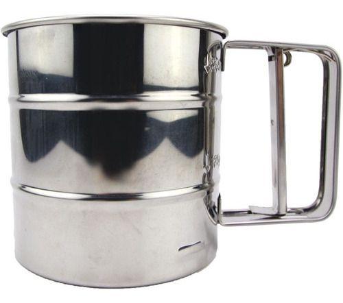 Imagem de Polvilhador Inox Luxo Peneira Caneca Farinha Gatilho Tapioca