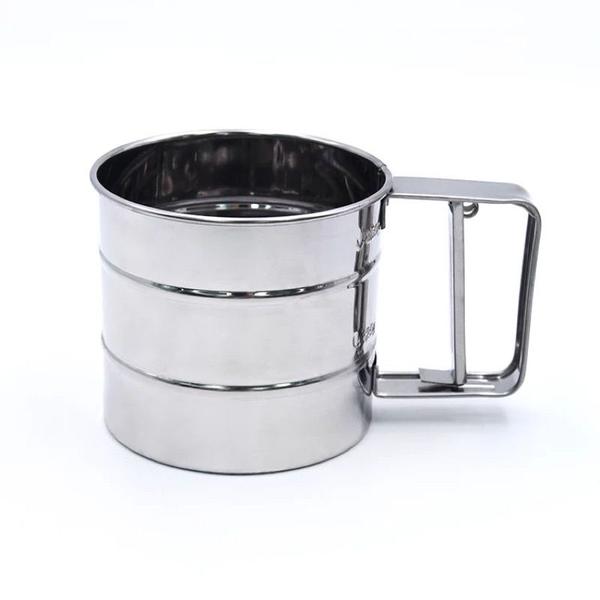 Imagem de Polvilhador Inox Luxo Peneirar Caneca Farinha Com Gatilho