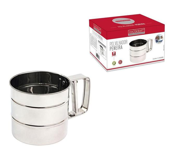 Imagem de Polvilhador Peneira Manual Aço Inox 250G Hauskraft