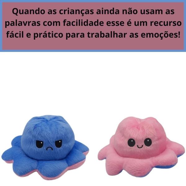 Imagem de Polvinho Fofo Pelucia Azul Feliz Bravo Humor Bipolar