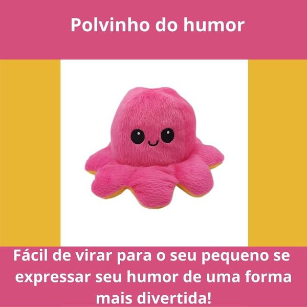 Imagem de Polvinho Pelucia Fofo Humor Dois Em Um Feliz Bravo Bipolar