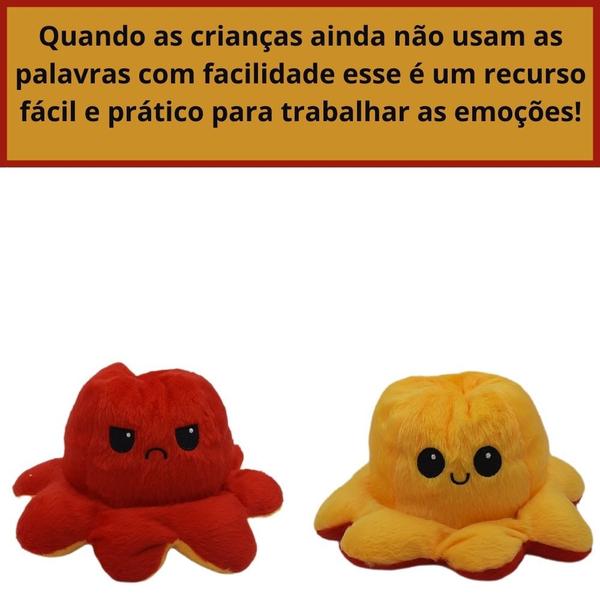 Imagem de Polvinho Pelucia Fofo Humor Feliz Bravo Bipolar Vermelho