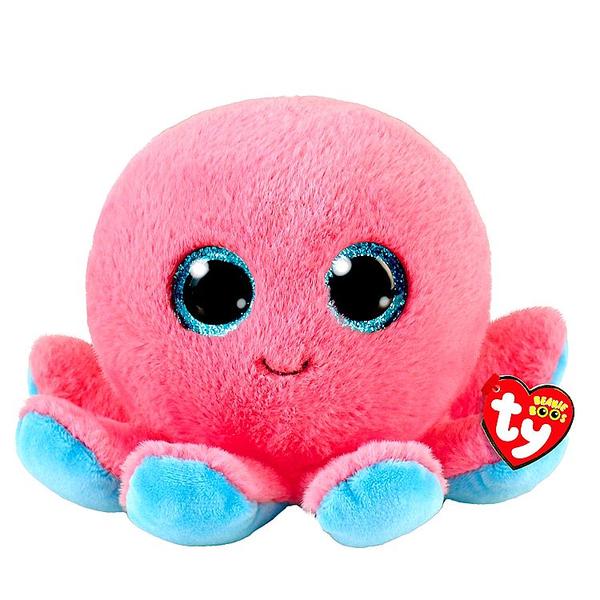 Imagem de Polvo de Pelúcia Ty Sheldon Rosa Infantil 16cm Beanie Boos