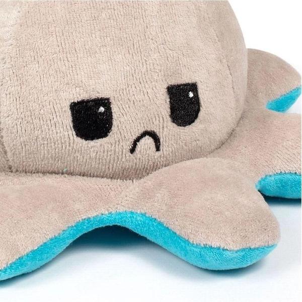Polvo Humor Reversível De Pelúcia Feliz Triste Azul E Bege - TOYS Imagem de Polvo Humor Reversível De Pelúcia Feliz Triste Azul E Bege