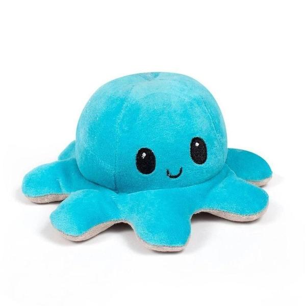 Polvo Humor Reversível De Pelúcia Feliz Triste Azul E Bege - TOYS Imagem de Polvo Humor Reversível De Pelúcia Feliz Triste Azul E Bege