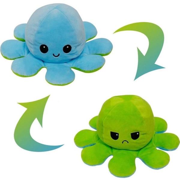 Polvo Polvinho Tiktok Humor Bravo Feliz Reversível Pelúcia - Brinquedo Imagem de Polvo Polvinho Tiktok Humor Bravo Feliz Reversível Pelúcia