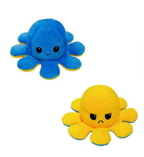 Polvo Polvinho Tiktok Humor Bravo Feliz Reversível Pelúcia - Brinquedo Imagem de Polvo Polvinho Tiktok Humor Bravo Feliz Reversível Pelúcia