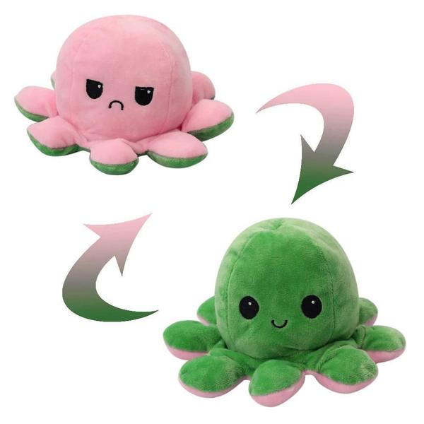 Polvo Polvinho Tiktok Humor Bravo Feliz Reversível Pelúcia - Brinquedo Imagem de Polvo Polvinho Tiktok Humor Bravo Feliz Reversível Pelúcia