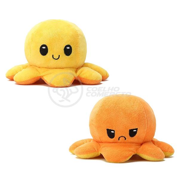 Polvo Reversível Bipolar de Pelúcia Humor Feliz e Bravo 2 em 1 TikTok Fofinho - Laranja e Amarelo - Smart Bracelet Imagem de Polvo Reversível Bipolar de Pelúcia Humor Feliz e Bravo 2 em 1 TikTok Fofinho - Laranja e Amarelo